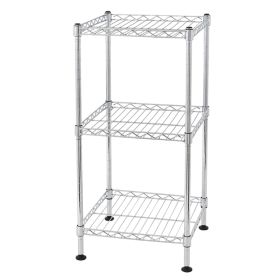 3Tier Wire Shelving Rack Metal Storage Shelf Unit For Laundry Bathroom Kitchen Pantry Closet (Option: SILVER)